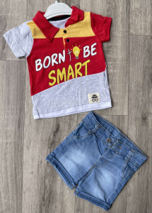 Костюм Ronix «Born be smart» красный, мальчик 6-9-12-18 месяцев