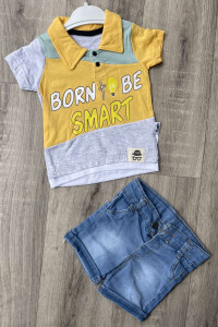Костюм Ronix "Born be smart" жовтий, хлопчик 6-9-12-18 місяців