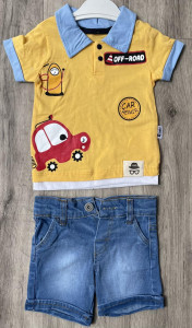 Костюм Ronix «Car» жёлтый, мальчик 6-9-12-18 месяцев