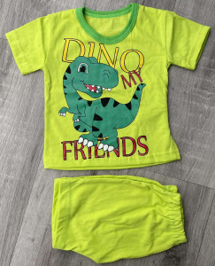 Костюм "Dino Friends" лаймовий, хлопчик 6-9-12-24 місяців