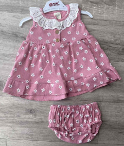 Платье Baby Wood «Цветочки» розовый, 9-12-18-24 месяцев