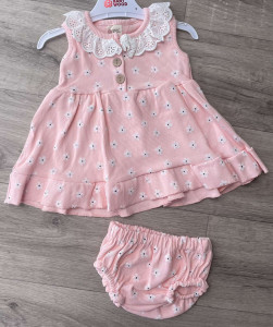 Платье Baby Wood «Цветочки» персиковый, 9-12-18-24 месяцев