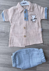 Костюм Gulsen «Cute Bear» блакитний, хлопчик 6-9-12-18 місяців