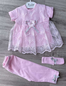 Комплект Findik «Цветочек» розовый, девочка 3-6-9 месяцев
