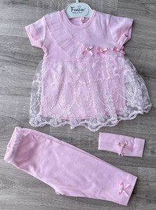 Комплект Findik «Бантики» рожевий, дівчинка 3-6-9 місяців