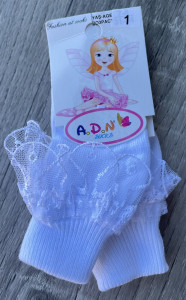 Шкарпетки ADN «Рюші» білий, дівчинка 0-12 місяців