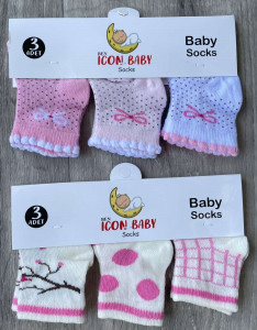 Носочки Icon Baby «Бантики» микс цветов, девочка 0-12 месяцев