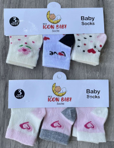 Шкарпетки Icon Baby «Сердечки» мікс кольорів, дівчинка 0-12 місяців