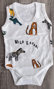 Боди Nayinom «Wild Safari» молочный, мальчик 0-3-6-9 месяцев