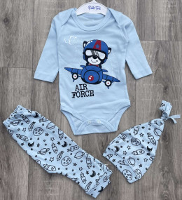 Комплект Poli Foni "Air Force" блакитний, хлопчик 6-9 місяців