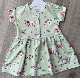 Платье CHN «Цветочки» оливковый, 3-4-5-6 лет