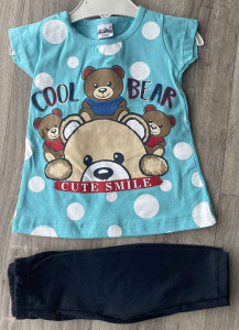 Костюм Kuculmus «Cool Bear» бирюзовый, девочка 2-3-4-5 лет
