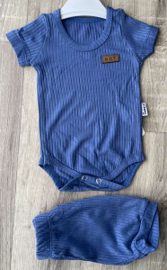 Комплект Babito «Однотонний» синій, хлопчик 3-6-9-12 місяців