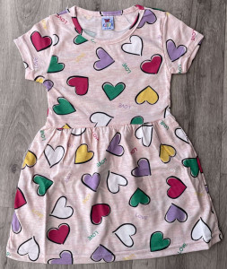 Платье Kubba «Сердечки Love» персиковый, 2-3-4-5-6 лет