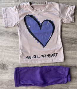 Костюм "You fill my heart" фіолетовий, дівчинка 2-3-4-5 років