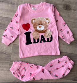 Піжама Supermini "I love dad" рожевий, дівчинка 1-2-3 років