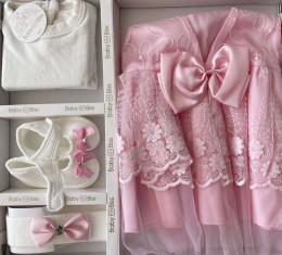 Комплект Baby Biss "Бант" рожевий, дівчинка 3-6 місяців