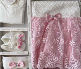 Комплект Baby Biss "Квіточки" рожевий, дівчинка 3-6 місяців