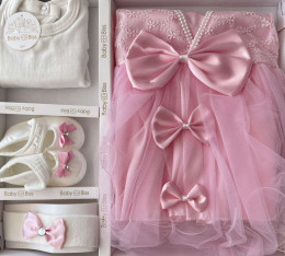 Комплект Baby Biss "Бантики" рожевий, дівчинка 3-6 місяців