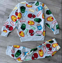 Пижама Moy Kids "Marvel" серая, мальчик 8-9-10-11-12 лет