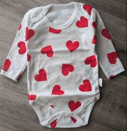 Боді Nayinom "❤️" червоний, дівчинка 0-3-6-9 місяців