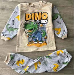 Пижама "Dino" серая, мальчик 2-3-4-5-6 лет