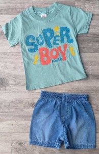 Костюм Minitini Baby «Super Boy» зелений, хлопчик 1-2-3-4 роки