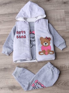 Костюм Minitix "Cute bear" серый, девочка 9-12-18-24 месяцев