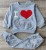 Костюм «I❤️Papa» темно сірий, унісекс 6-9-12 місяців, фото 1