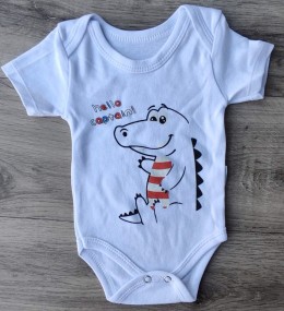Боді Findik «Крокодил» білий, унісекс 3-6-9-12-18 місяців