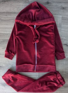 Костюм "Велюр" бордовый, девочка 3-5-7-9 лет