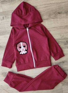 Костюм "Собачка" бордовый, девочка 1-2-3 лет