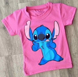 Футболка "Stich" малиновый, девочка 1,5-2-3-4-5  лет