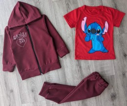 Костюм «Стич» бордовый, девочка 1-2-3-4-5 лет