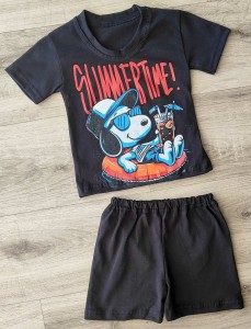 Костюм «Summer time!» черный, мальчик 9-12-24-36 месяцев