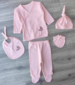 Комплект Findik "Машинка", рожевий (пудра) , дівчинка 3 місяця