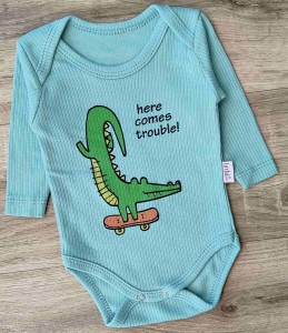 Боди Findik "Крокодил" зеленый(мятный/бирюзовый), мальчик 3-6-9-12-18 месяцев