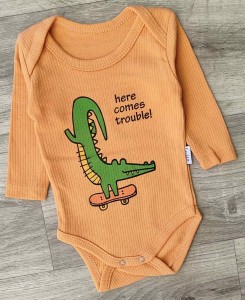 Боди Findik "Крокодил" коричневый(кирпичный), мальчик 3-6-9-12-18 месяцев