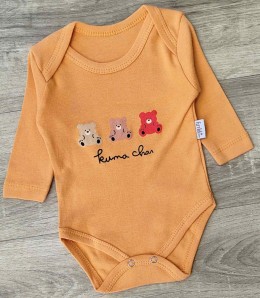 Боди Findik "Три медведя" коричневый(кирпичный), унисекс 3-6-9-12-18 месяцев