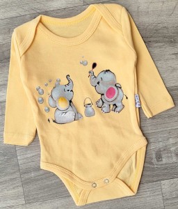 Боді Findik «Слоники» жовтий, унісекс 3-6-9-12-18 місяців