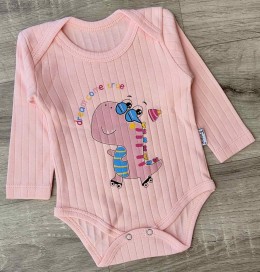 Боди Findik "Динозаврик" персиковый, девочка 3-6-9-12-18 месяцев