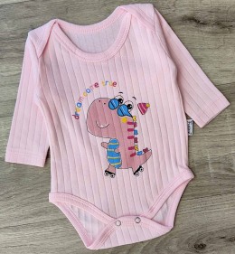 Боди Findik "Динозаврик" розовый, девочка 3-6-9-12-18 месяцев