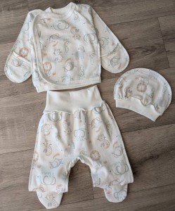 Комплект "слоник+зебра" білий, унісекс 0-3 місяців