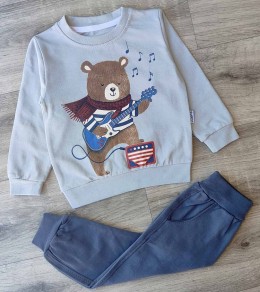 Костюм Mixima "Ведмедик" сірий, хлопчик 1-2-3-4 роки