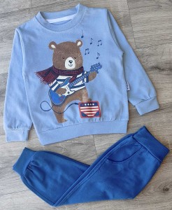Костюм Mixima "Ведмедик" блакитний, хлопчик 1-2-3-4 роки