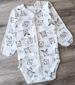 Боді "Сови", молочний, унісекс 0-3-6 місяців