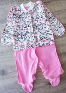 Чоловічок комбінезон  "Love", рожевий, дівчинка 0-3-6-9 місяців