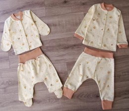Комплект "Звездочки" бежевый, унисекс 0-3-6-9 месяцев