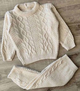 Костюм Crico mer "Коичка+ромбік" бежевий, унісекс 0-3-6 місяців