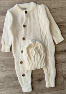 Чоловічок Crico mer "Ромбік+смужки" молочний, унісекс 3-6-9 місяців